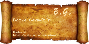Bocke Germán névjegykártya